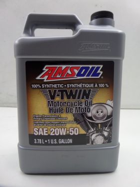 Amsoil 100% Synthetic Harley V-Twin Motorcyle Motor Oil 20W-50 3.7L 1 US Gallon