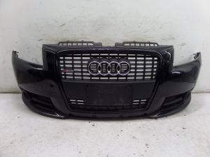 06-08 Audi A3 S-Line Black Front Bumper Cover w/ Grill 8P See Pics Can Ship OEM